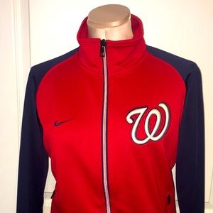 🆕🌬NIKE WASHINGTON NATIONALS MLB Team Track Jacket Red Blue White M Baseball